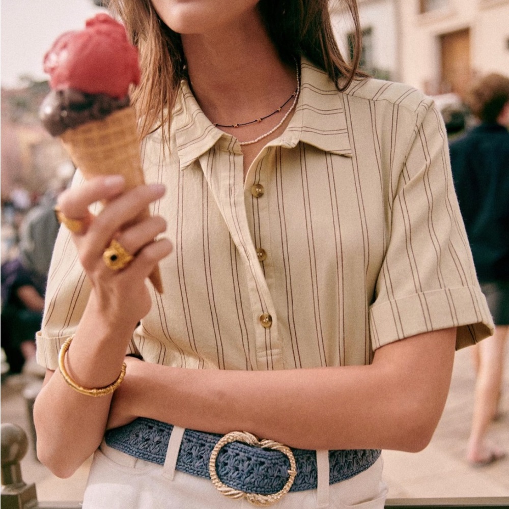 Sezane Joshua Shirt in Ecru